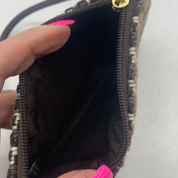 Coach Brown Black White Tweed small wristlet. SM2018 - Picture 4 of 6